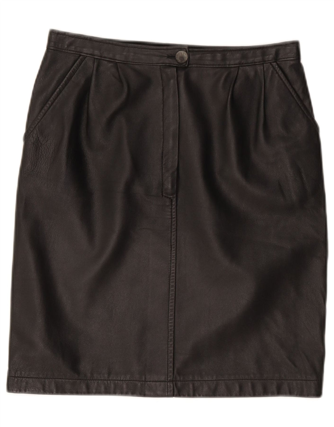 Vintage lædernederdel til kvinder W28 Medium Black