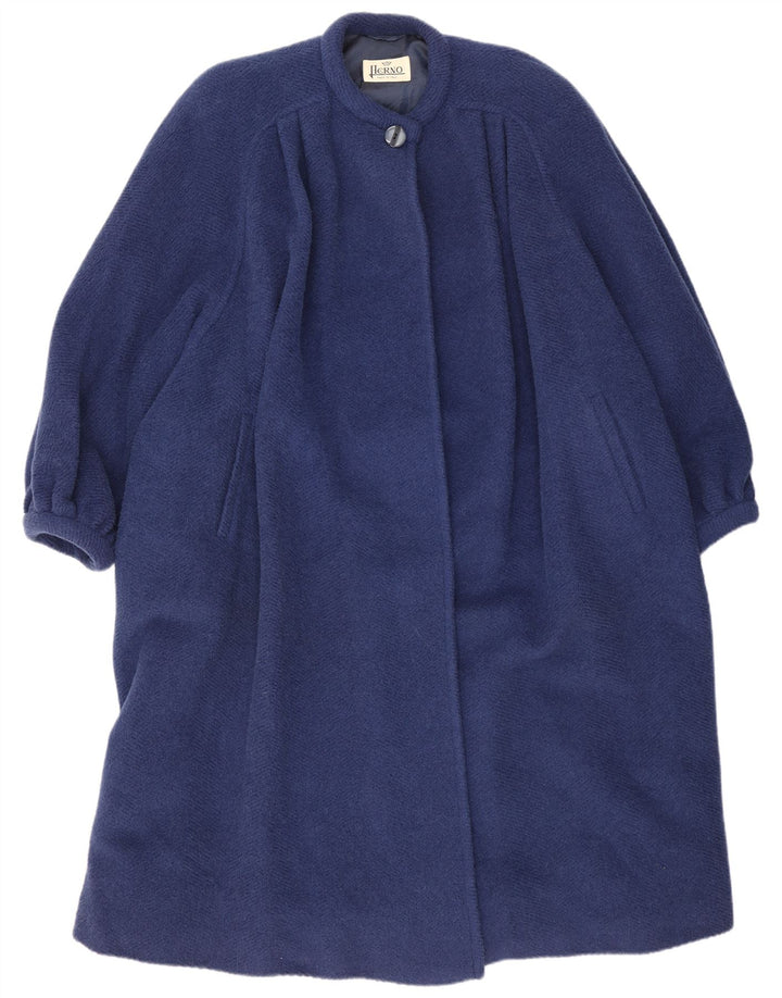 Herno Dame Oversized Overfrakke IT 42 Medium Blue Wool