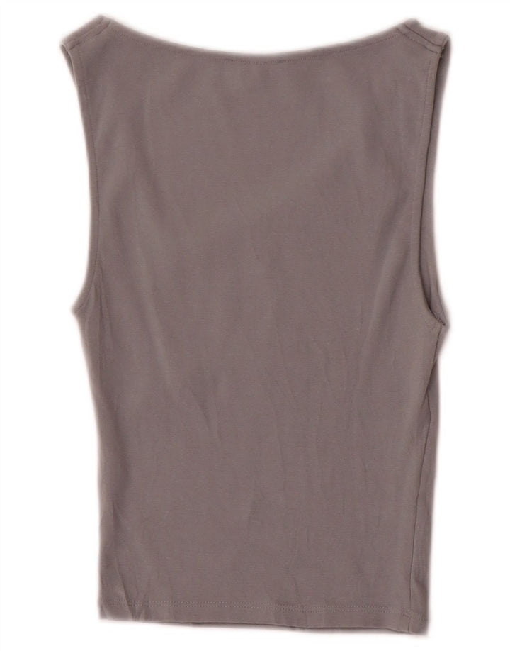 Zara Womens Crop Vest Top UK 8 Small Grey