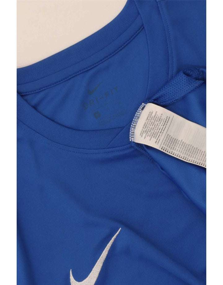 Nike Mens Dri Fit Camiseta Top Médio Azul Poliéster