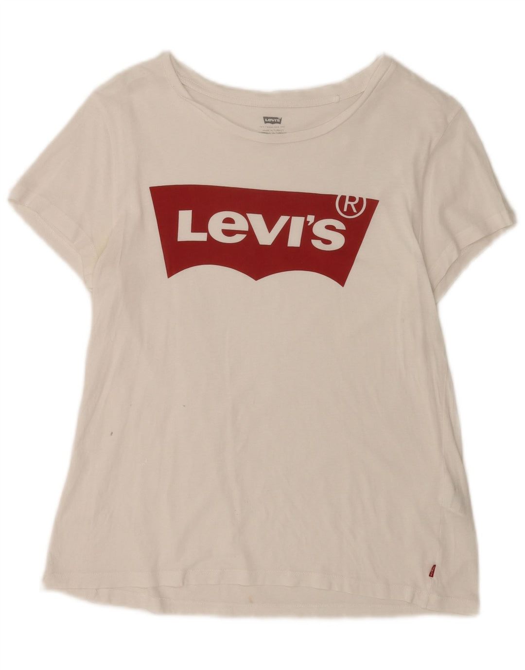 Levi's Womens Graphic T-Shirt Top UK 12 Medium White