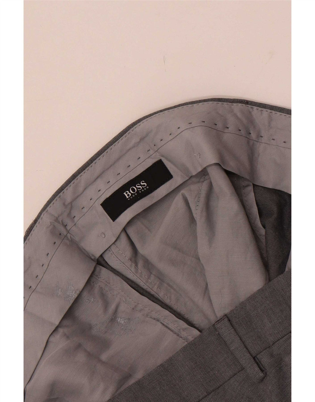 Hugo Boss Mens Straight Chino Trousers W36 L30 Grey