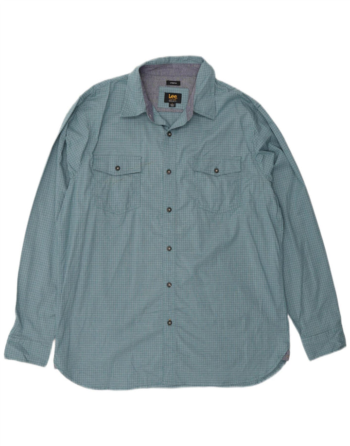 Camisa De Corte Regular De Algodón Con Cuadros Azules Grandes De Lee Hombre