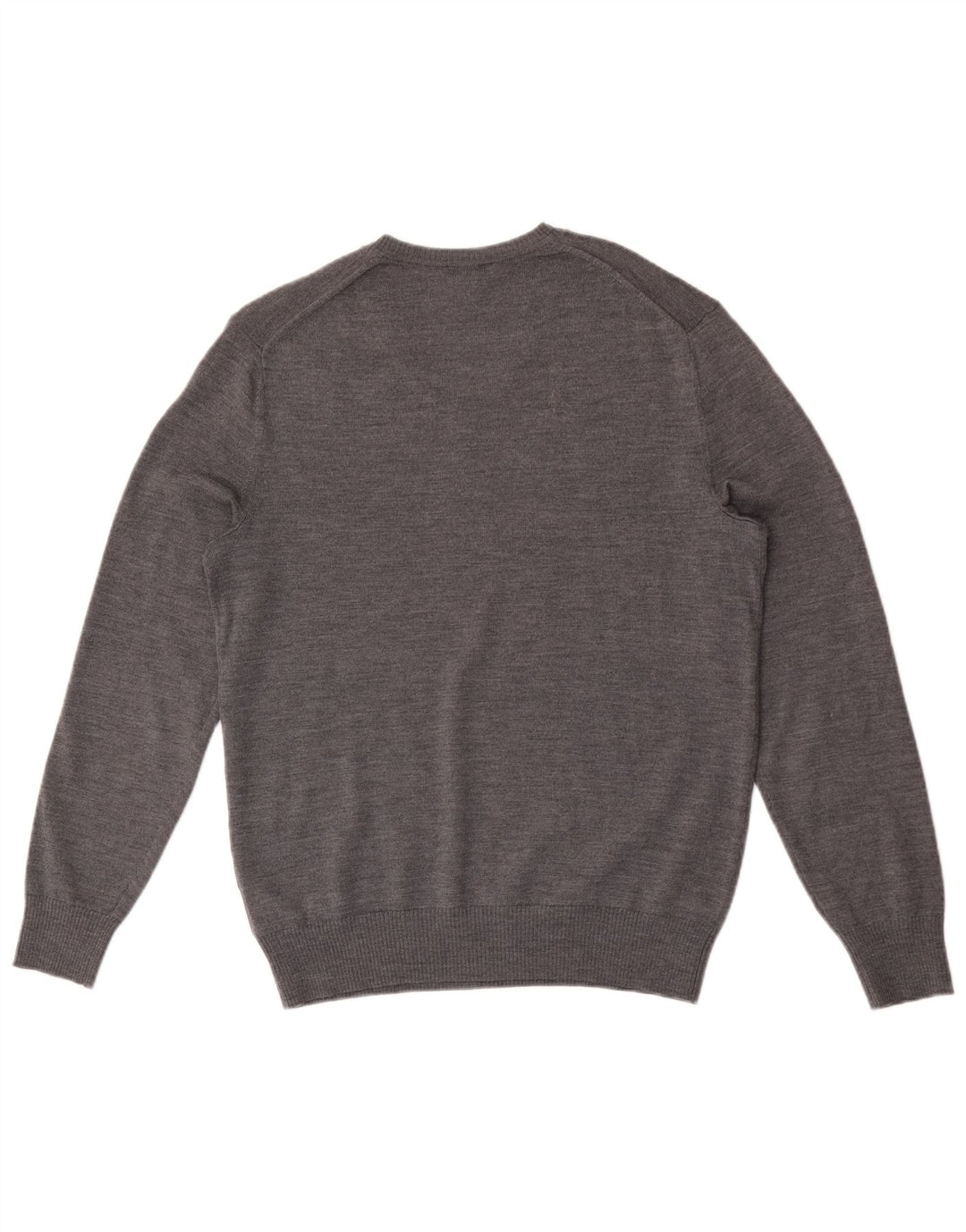 Gap Mens V-Neck Jumper Sweater Medium Grey Flecked Merino Wool