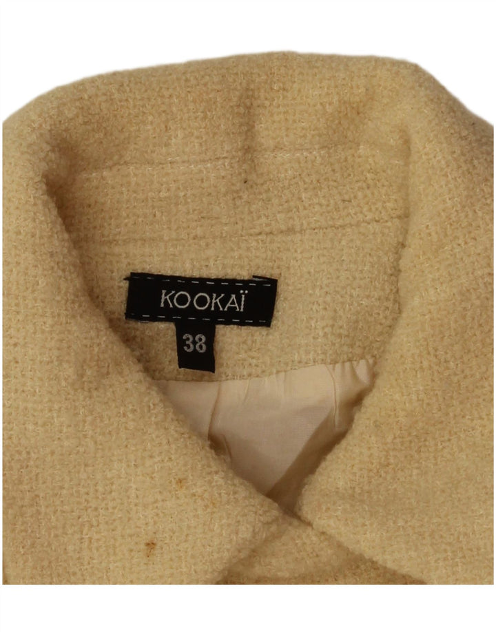 Kookai Womens Crop Pea Coat EU 38 Medium Beige Wool