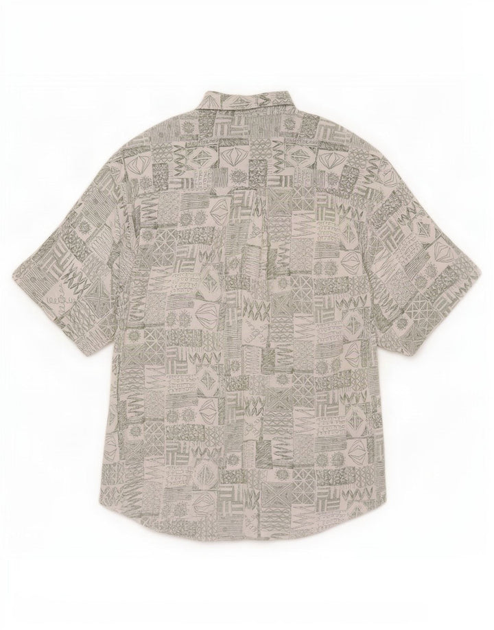 Club D'Amingo Mens Short Sleeve Shirt Size 41/42 Large Green Patchwork