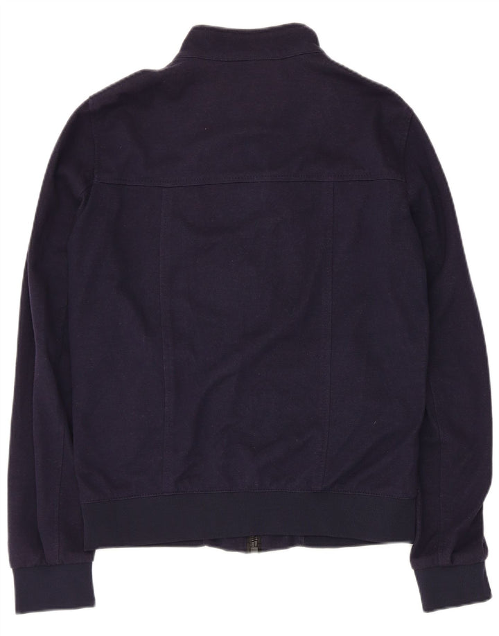 ZARA Mens Bomber Jacket UK 38 Medium Navy Blue Polyester