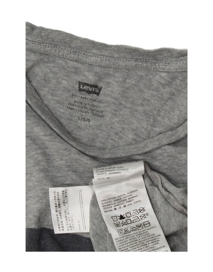 Levi's Mens Graphic T-Shirt Top Large Grey Flecked Cotton