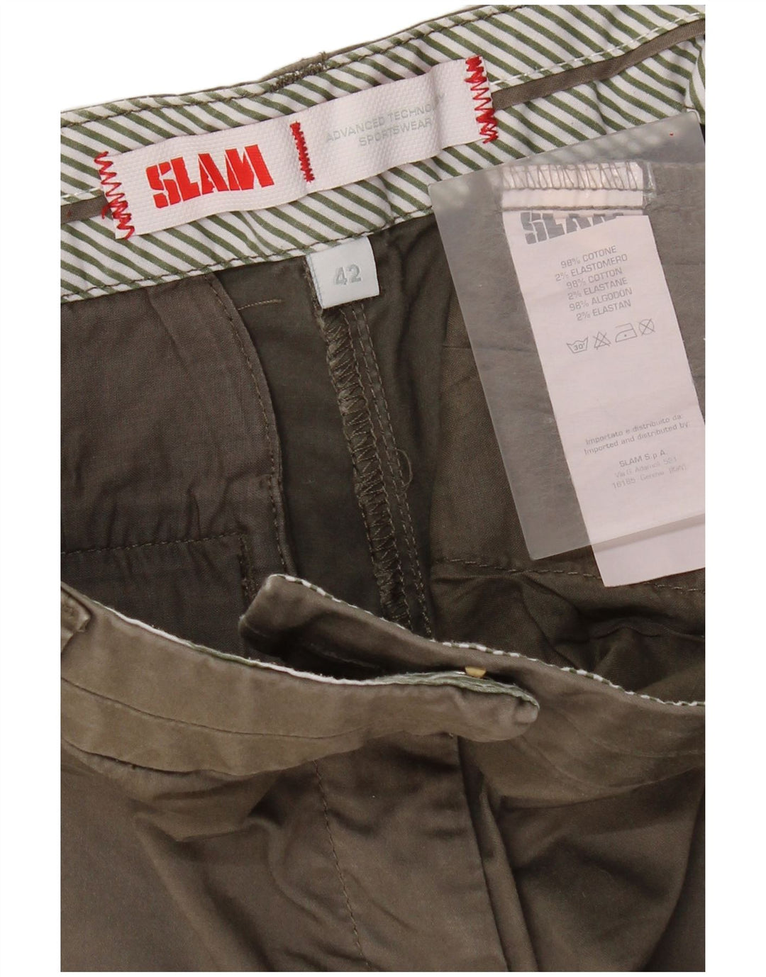 Slam Womens Chino Shorts IT 42 Medium W30  Khaki Cotton