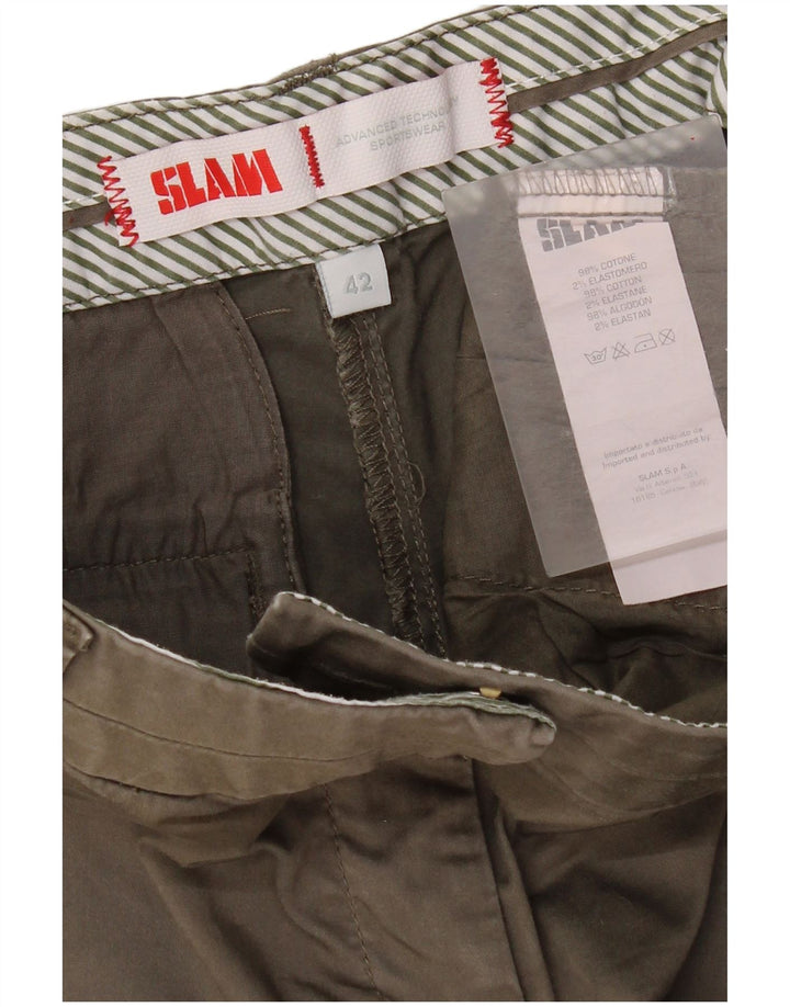 Slam Womens Chino Shorts IT 42 Medium W30  Khaki Cotton