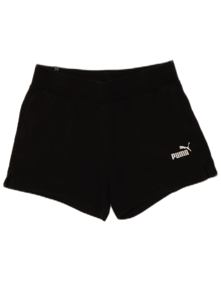 Puma Womens Sport Shorts UK 14 Medium  Black Cotton