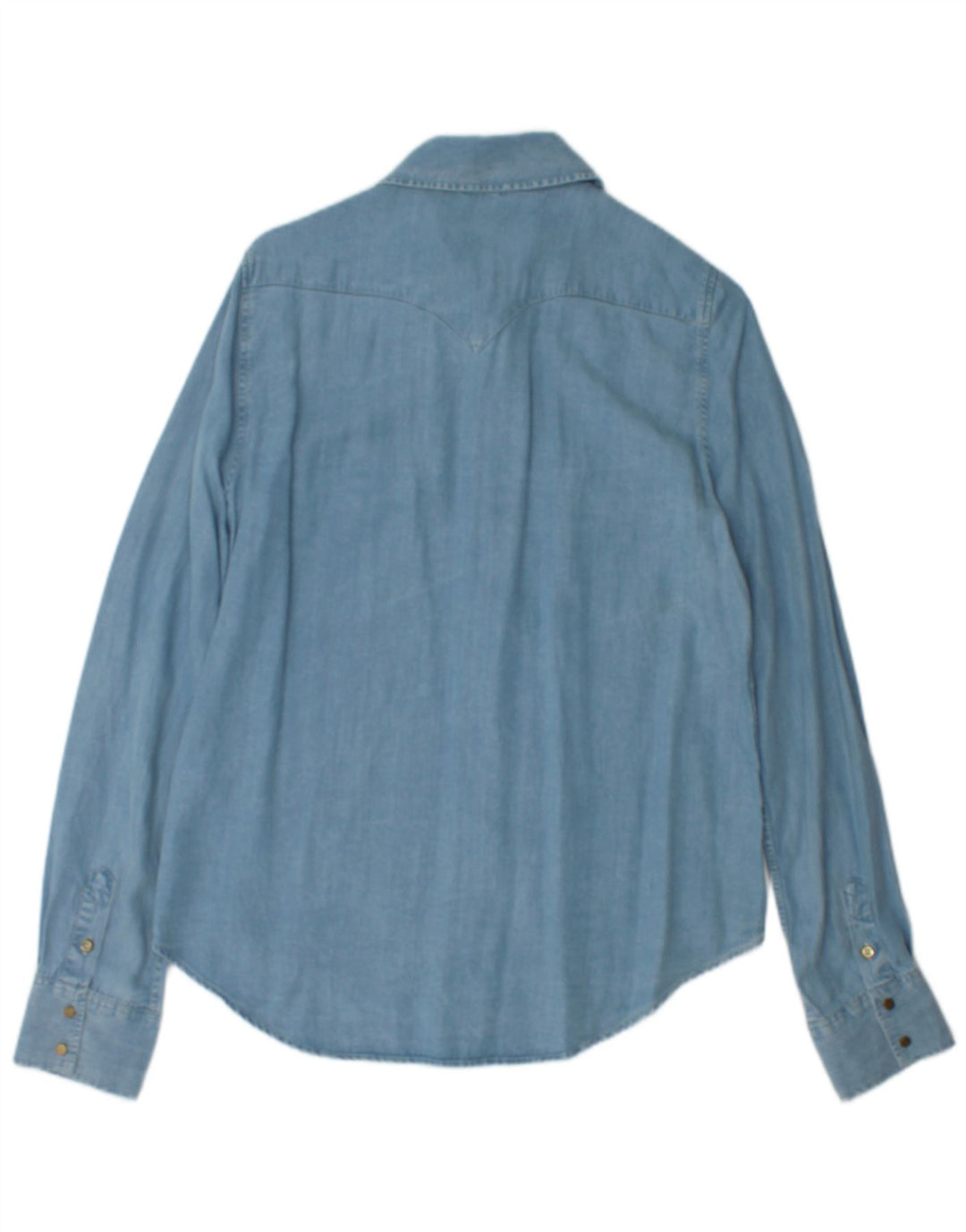 Zara Dame Denim Shirt UK 16 Large Blue Lyocell