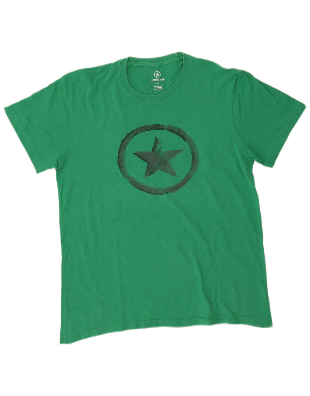 Converse Mens Graphic T-Shirt Top Medium Green Cotton