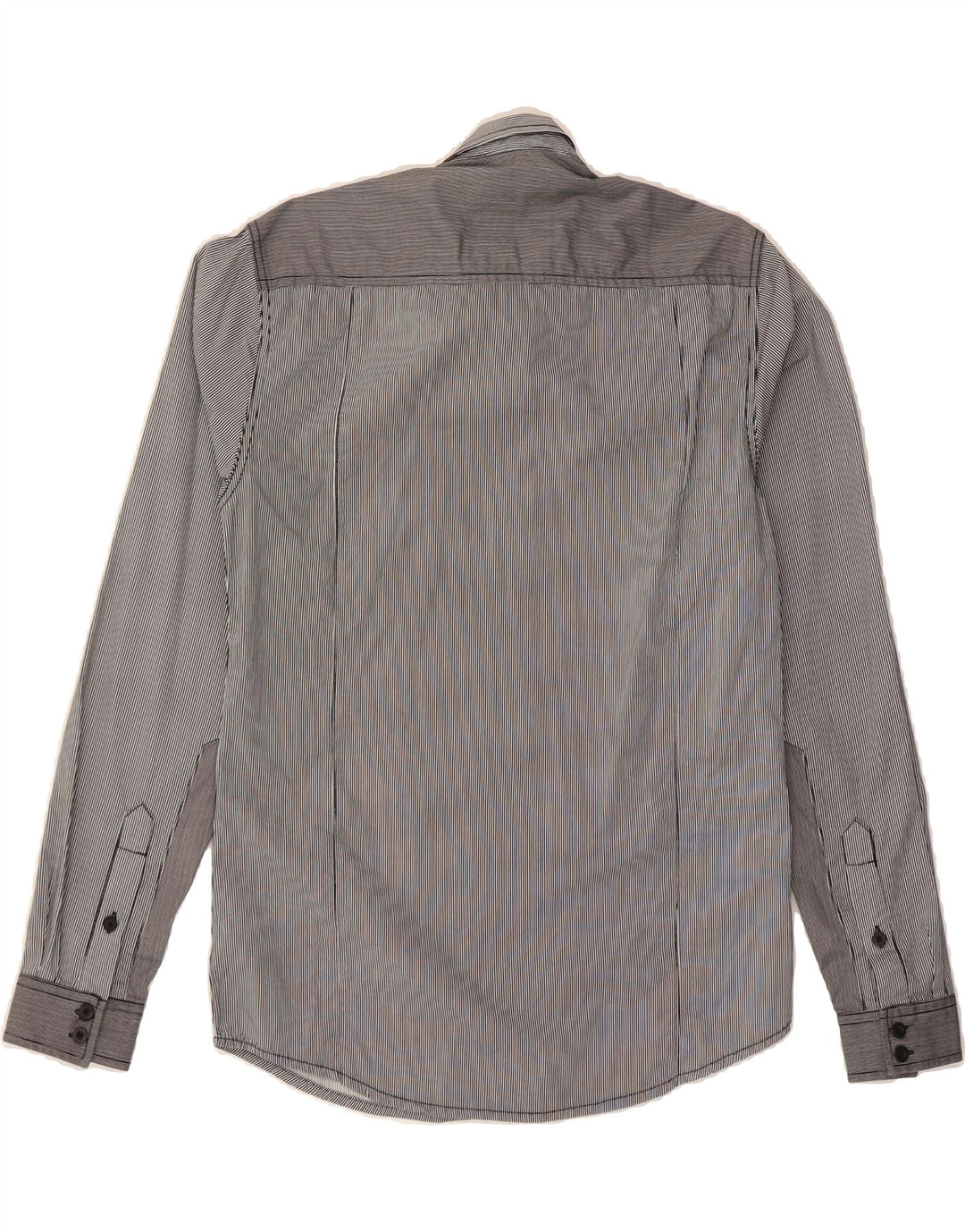 JACK & JONES Mens Shirt Small Navy Blue Pinstripe Cotton Vintage Jack & Jones and Second-Hand Jack & Jones from Messina Hembry 