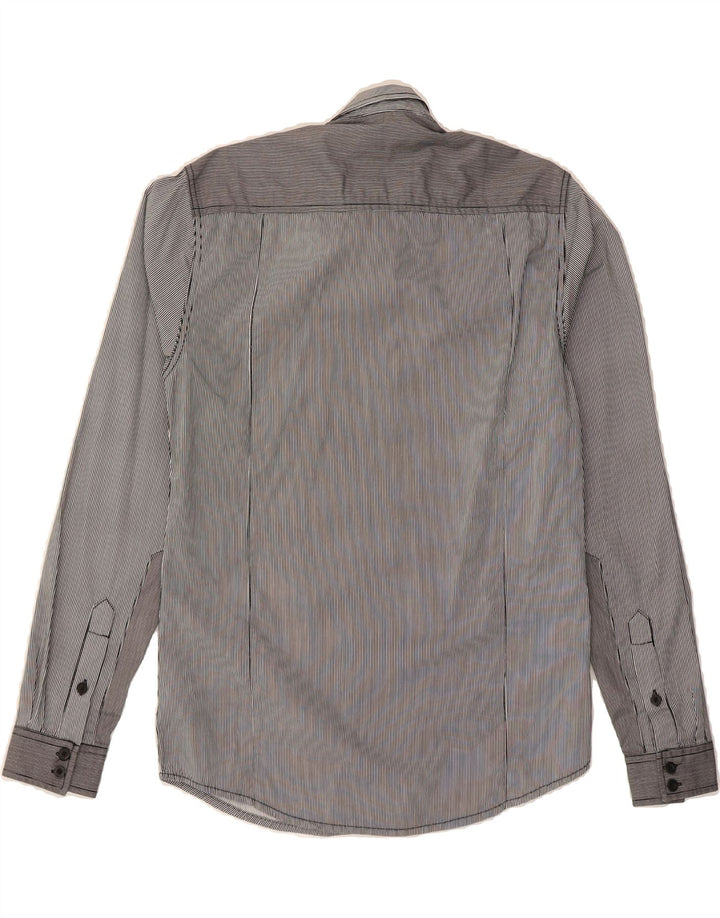 JACK & JONES Mens Shirt Small Navy Blue Pinstripe Cotton Vintage Jack & Jones and Second-Hand Jack & Jones from Messina Hembry 