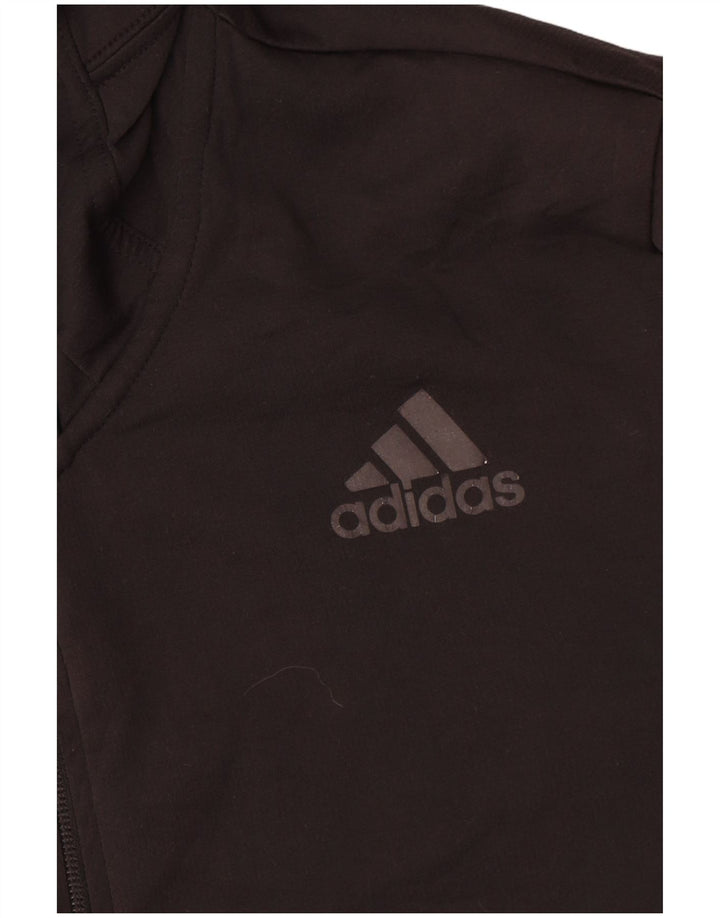 Adidas Mens Hooded Tracksuit Top Jacket Medium Black