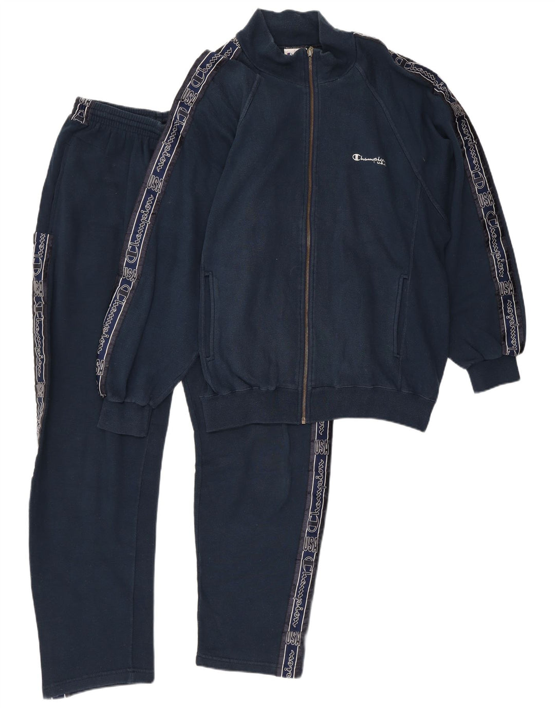 Tuta intera da uomo con grafica Champion, taglia grande, in cotone blu navy