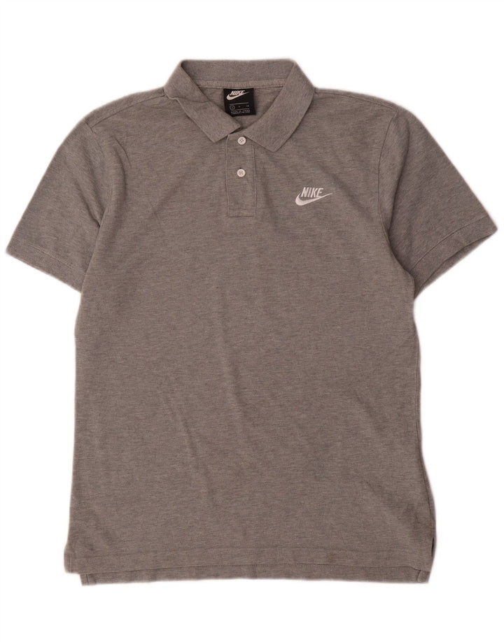 Polo Nike da uomo a maniche corte, vestibilità regolare, piccola, in cotone grigio