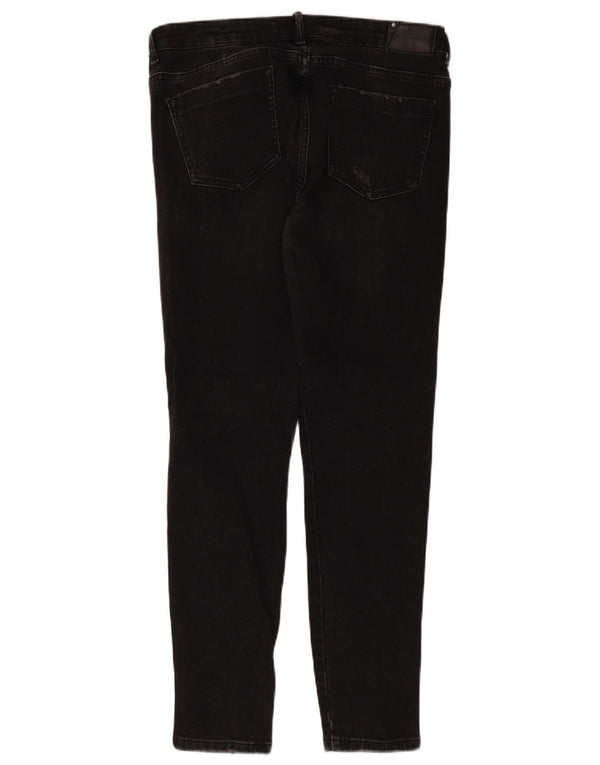 Zara Mujer Trafaluc Vaqueros Pitillo Desgastados EU 40 Medium W30 L28 Negro