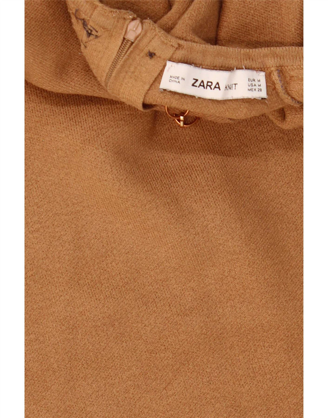 Top corto a maniche corte da donna Zara UK 12 Marrone medio