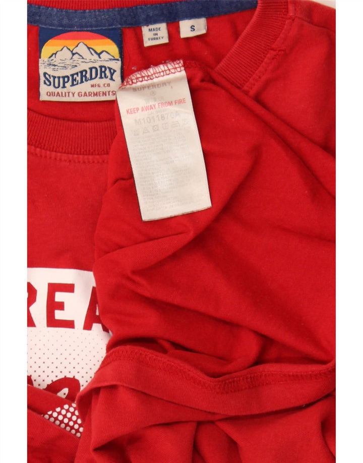 Superdry Mens Graphic T-Shirt Top Small Red Cotton