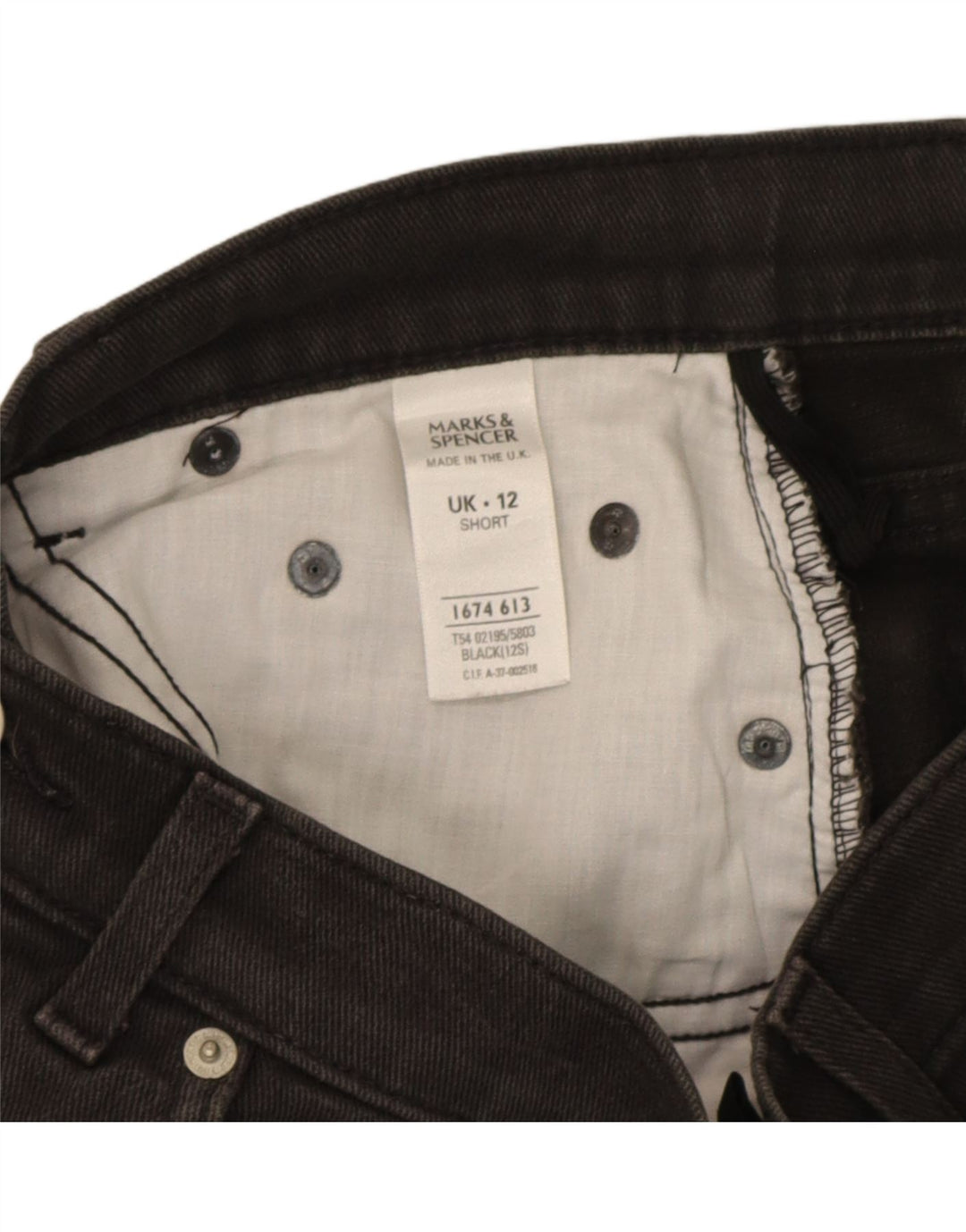 Marks & Spencer Womens Crop Straight Jeans UK 12 Medium W28 L25 Black