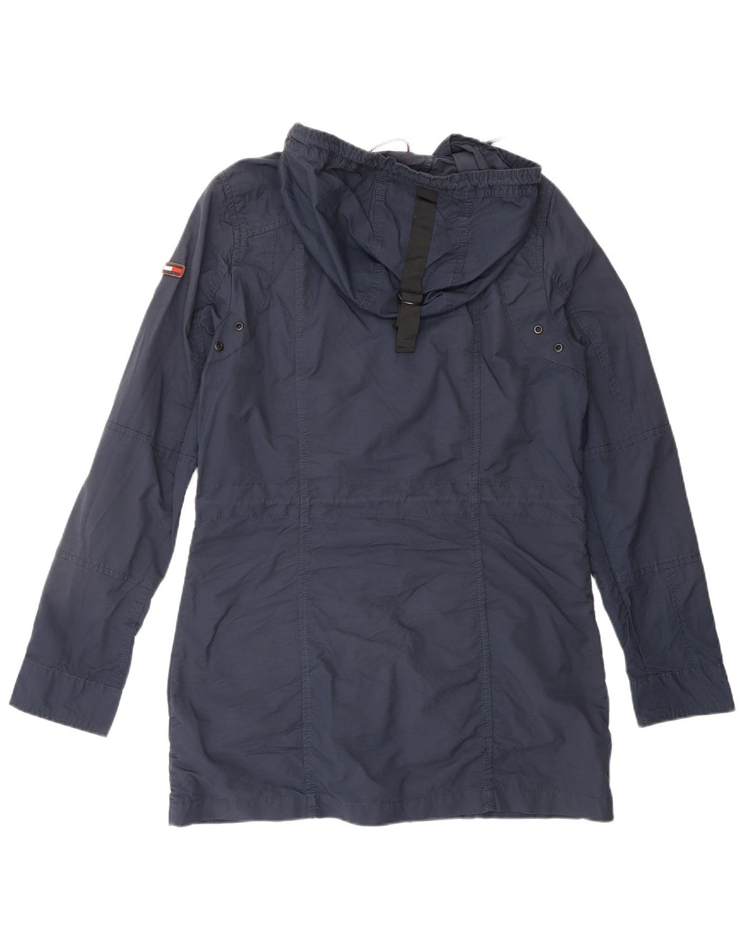 TOMMY HILFIGER Womens Oversized Hooded Parka Jacket UK 10 Small Navy Blue