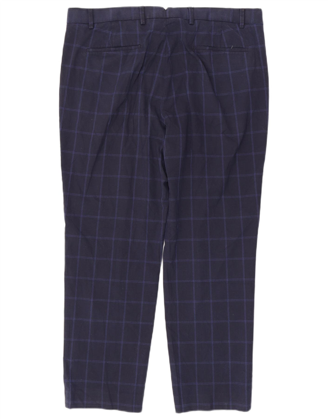 Marks & Spencer Mens Regular Fit Suit Trousers W38 L29 Navy Blue Check