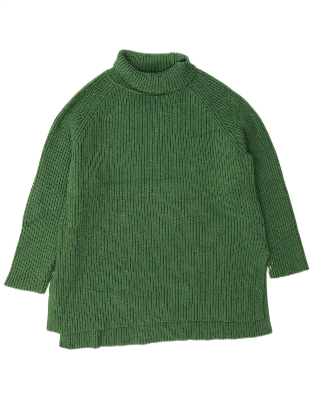 Marks & Spencer Womens Roll Neck Jumper Sweater UK 16 Large Green Viscose
