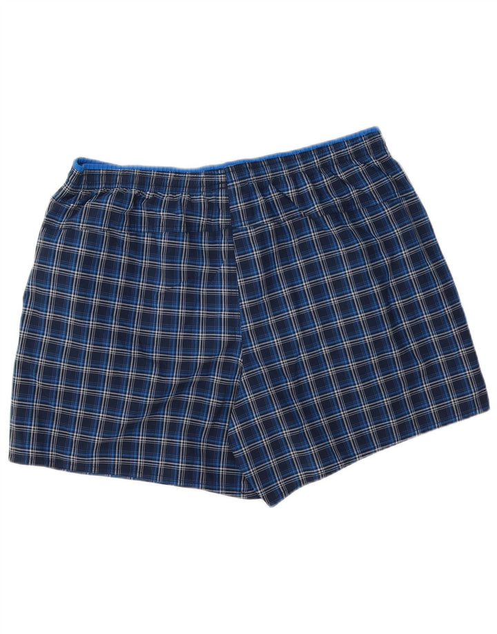 Adidas Mens Swimming Shorts Large Navy Blue Check Polyester