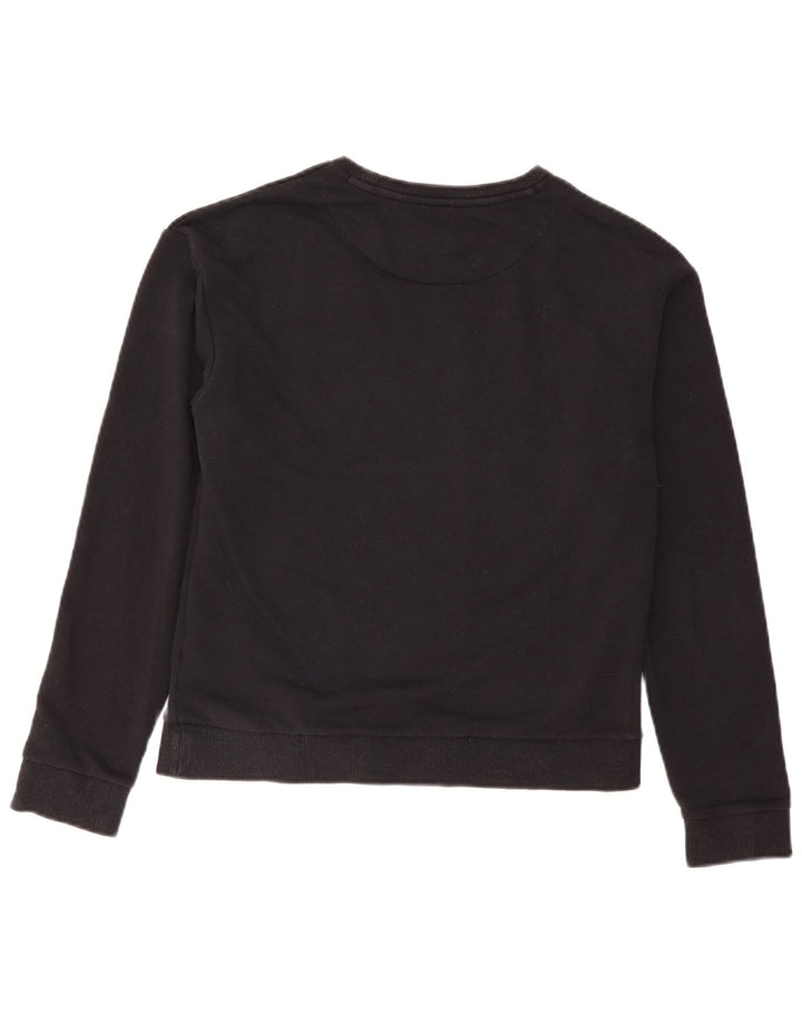 SUPERDRY Womens Graphic Sweatshirt Jumper UK 12 Medium Black Cotton Vintage Superdry and Second-Hand Superdry from Messina Hembry 