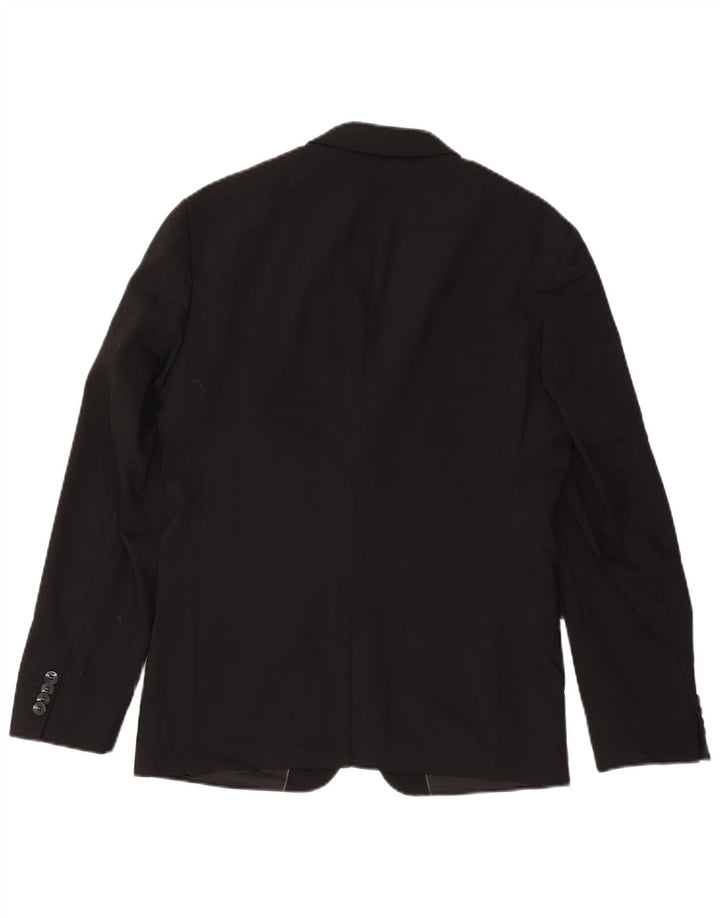 CALVIN KLEIN Giacca Blazer da Uomo a 2 Bottoni IT 48 Media Nera Lana