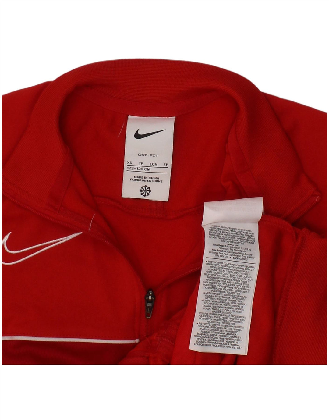 NIKE Boys Dri Fit Tracksuit Top Jacket 6-7 Years XS Red Polyester