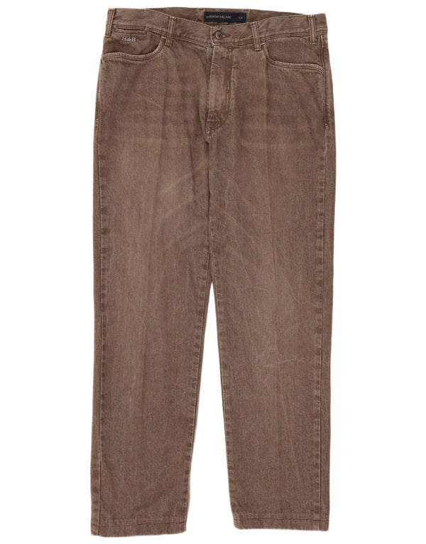 Harmont & Blaine Mens Straight Jeans W36 L30 Brown Cotton