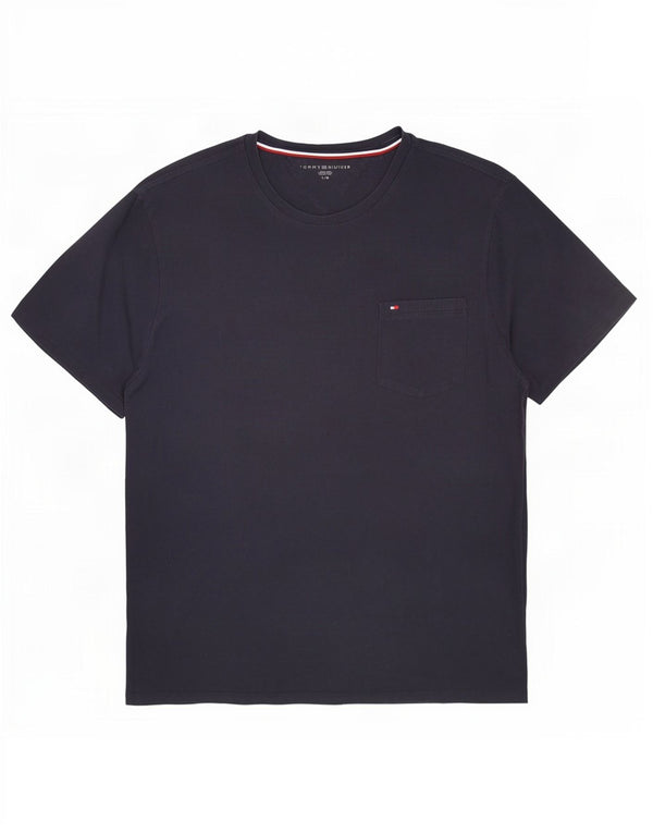 Tommy Hilfiger T-Shirt Homme Haut Large Bleu Marine Coton