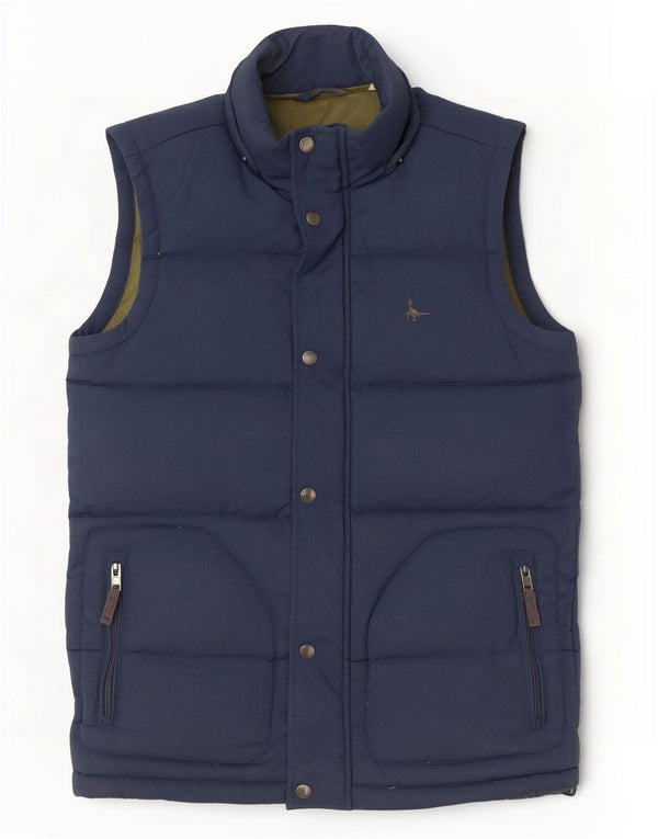 Jack Wills Mens Loose Fit Padded Gilet UK 34 XS Navy Blue Polyamide