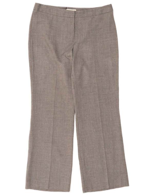 Marks & Spencer Damen Anzughose UK 14 Medium W32 L28 Graues Fischgrätenmuster