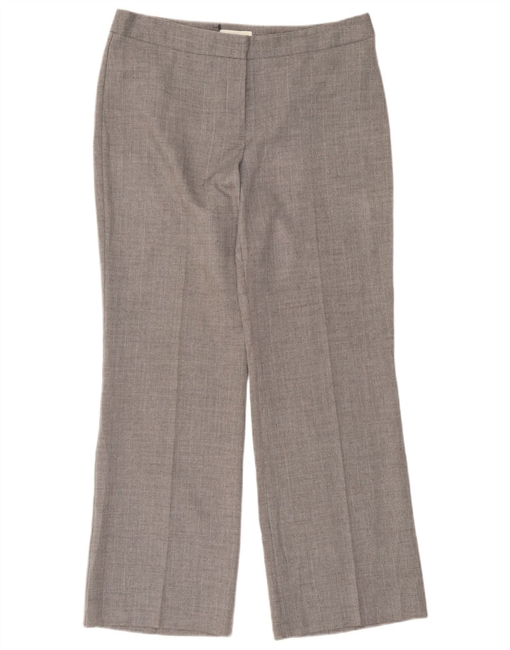 Marks & Spencer Womens Suit Trousers UK 14 Medium W32 L28 Grey Herringbone