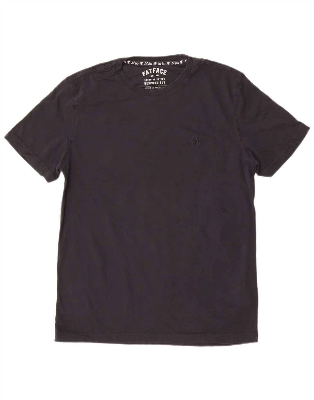 Camiseta masculina Fat Face Top médio algodão preto
