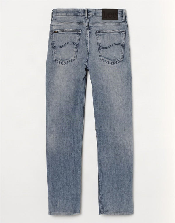 Lee Mens Knox Distressed Straight Jeans W29 L30 Azul Algodão