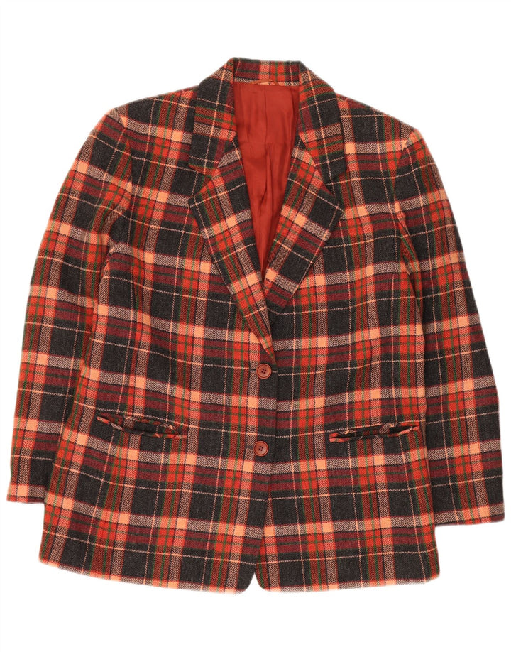 VINTAGE Womens 2 Button Blazer Jacket IT 47 Large Multicoloured Check
