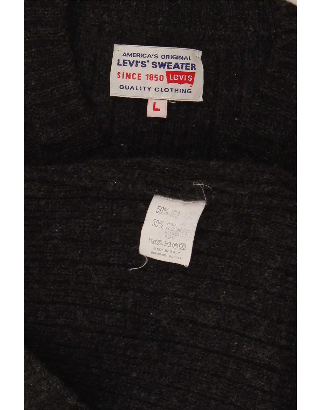 Levi's Uomo Maglione con scollo a V Maglione Large Nero in poliacrilico