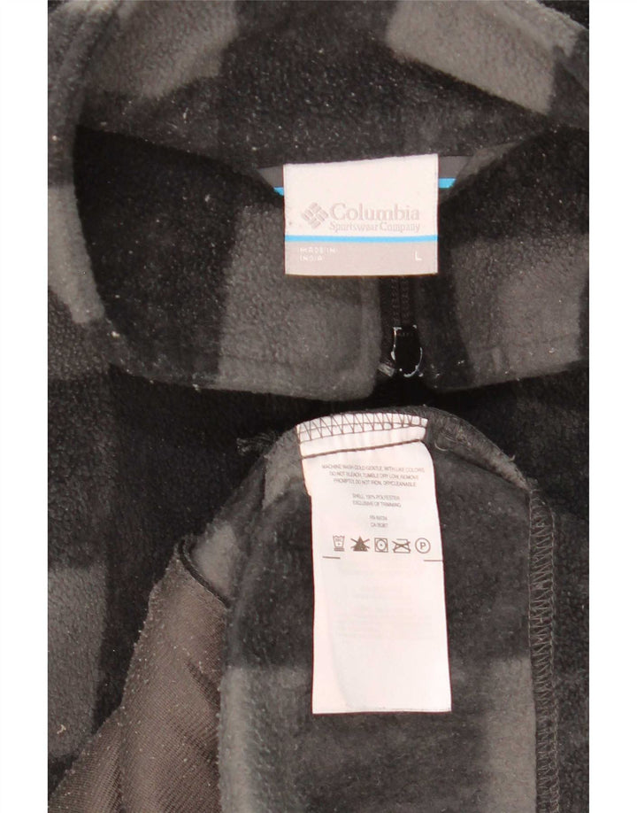 Columbia Herren-Fleecejacke, UK 40, großes grau kariertes Polyester