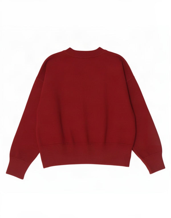 Zara Mujer Sudadera Jumper UK 14 Medium Granate Viscosa