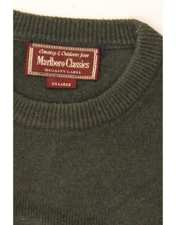 Marlboro Classics Mens Crew Neck Jumper Sweater 2XL Khaki