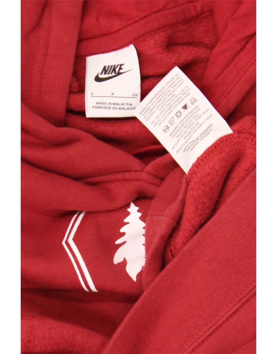 Nike Mens Graphic Hoodie Jumper Small Red Cotton