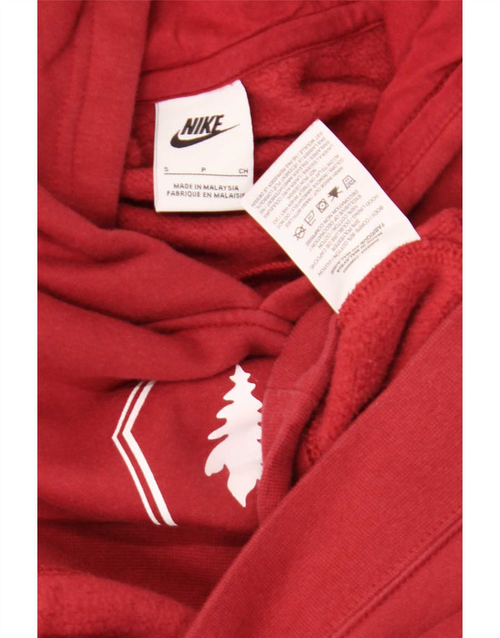 Nike Mens Graphic Hoodie Jumper Small Red Cotton