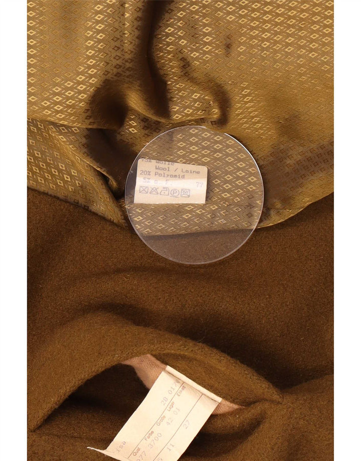 Vintage Damen Trachten 2 Knopf Blazer Jacke EU 42 Große Khaki Wolle