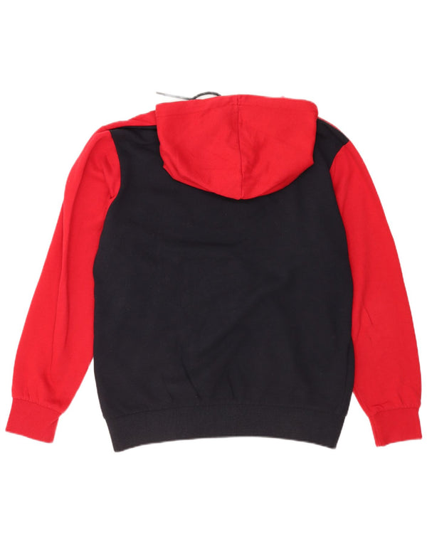 Jack & Jones Mens Graphic Hoodie Jumper Large Red Colourblock Cotton