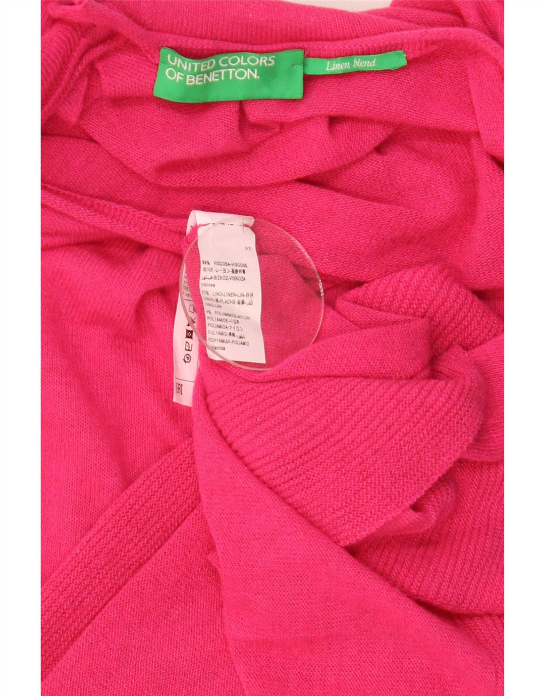 Benetton Womens Short Sleeve Oversized Cardigan Sweater UK 14 Medium Pink